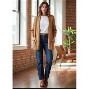 Beryll Camel Open Front Cardigan Sweater Cashmere Blend Women's One Size, NWT